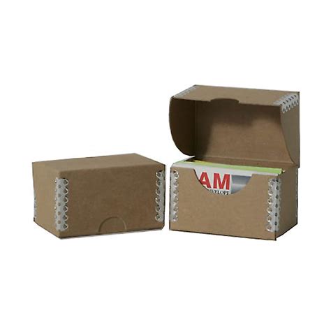 JAM Paper® Desktop Business Card Box, Natural Brown Kraft 